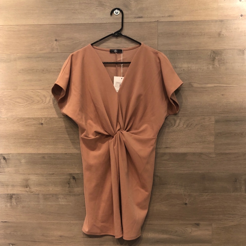 Misguided Knot Front Mini Dress